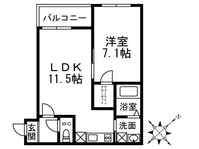 メゾン ドサラユー(1LDK/3階)の間取り写真