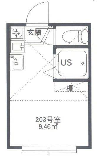 シエスタミモザ(ワンルーム/2階)の間取り写真