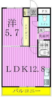 ザ・グランド・アルビオン(1LDK/6階)の間取り写真