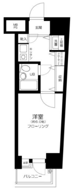 浅草スカイレジテル(1K/5階)の間取り写真