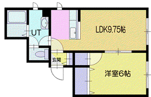CSAマンション(1LDK/2階)の間取り写真