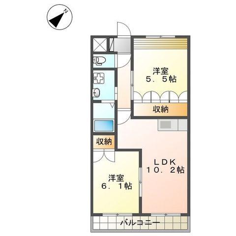 サニーコートYS(2LDK/2階)の間取り写真
