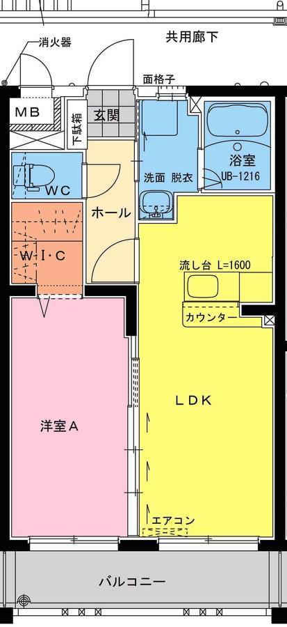 ソルブリアンド(1LDK/1階)の間取り写真