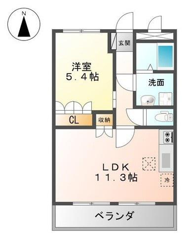 ネオ・クレストI(1LDK/1階)の間取り写真