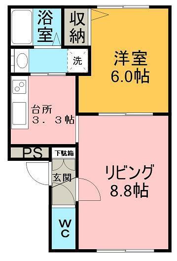 リバティ昴(1LDK/3階)の間取り写真