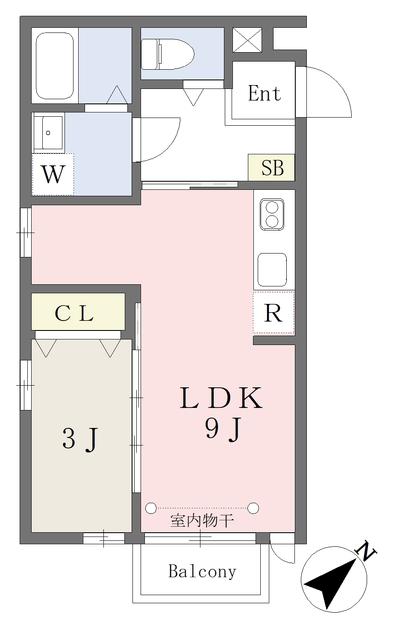 プライムテラス高砂(1LDK/1階)の間取り写真