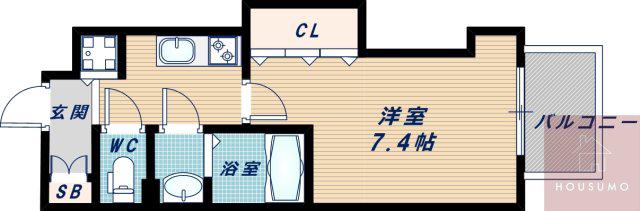 LUXE江坂II(1K/7階)の間取り写真