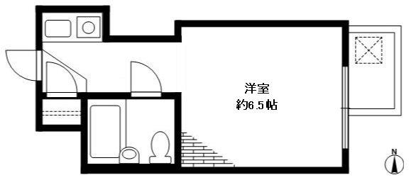 スカイコート駒沢第2(ワンルーム/2階)の間取り写真