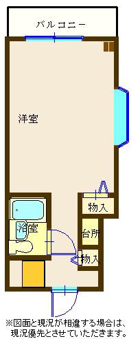 アクシス湘南(1K/3階)の間取り写真