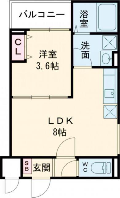 D PORTA BIJOU(1LDK/3階)の間取り写真