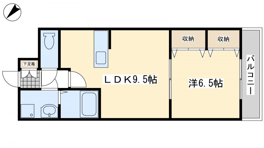 コスモス浅川学園台(1LDK/3階)の間取り写真