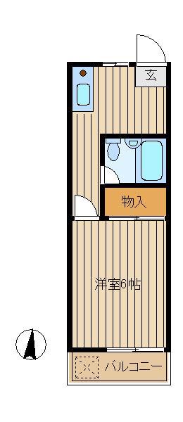 コーポSMK(1K/2階)の間取り写真