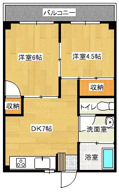 ヤマトハイツ(2DK/3階)の間取り写真