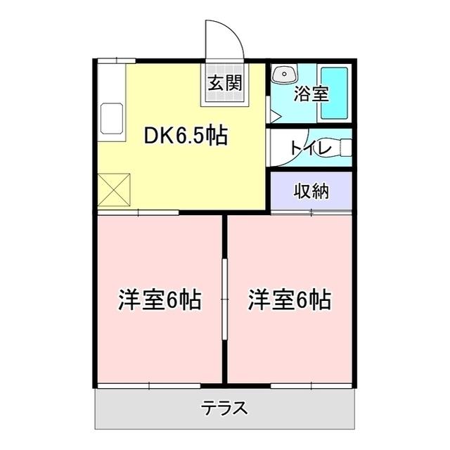 小久保ハイツ(2DK/1階)の間取り写真