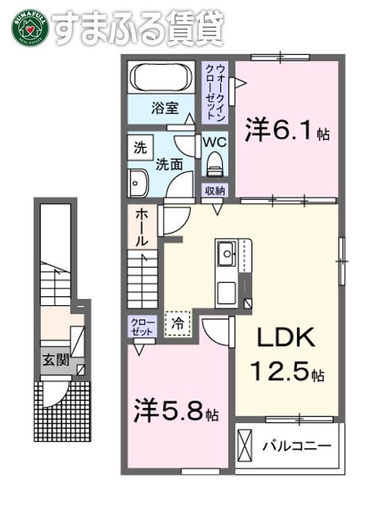 グランエステート(2LDK/2階)の間取り写真