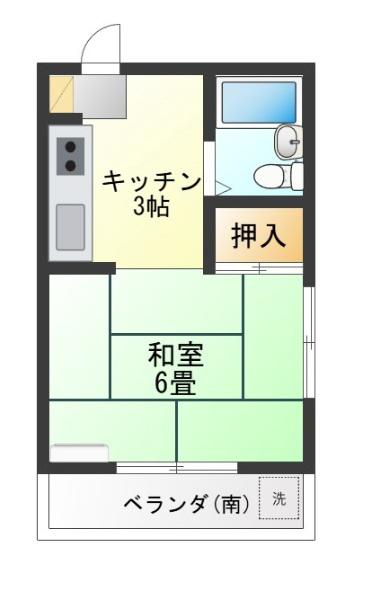 NYビル(1K/3階)の間取り写真