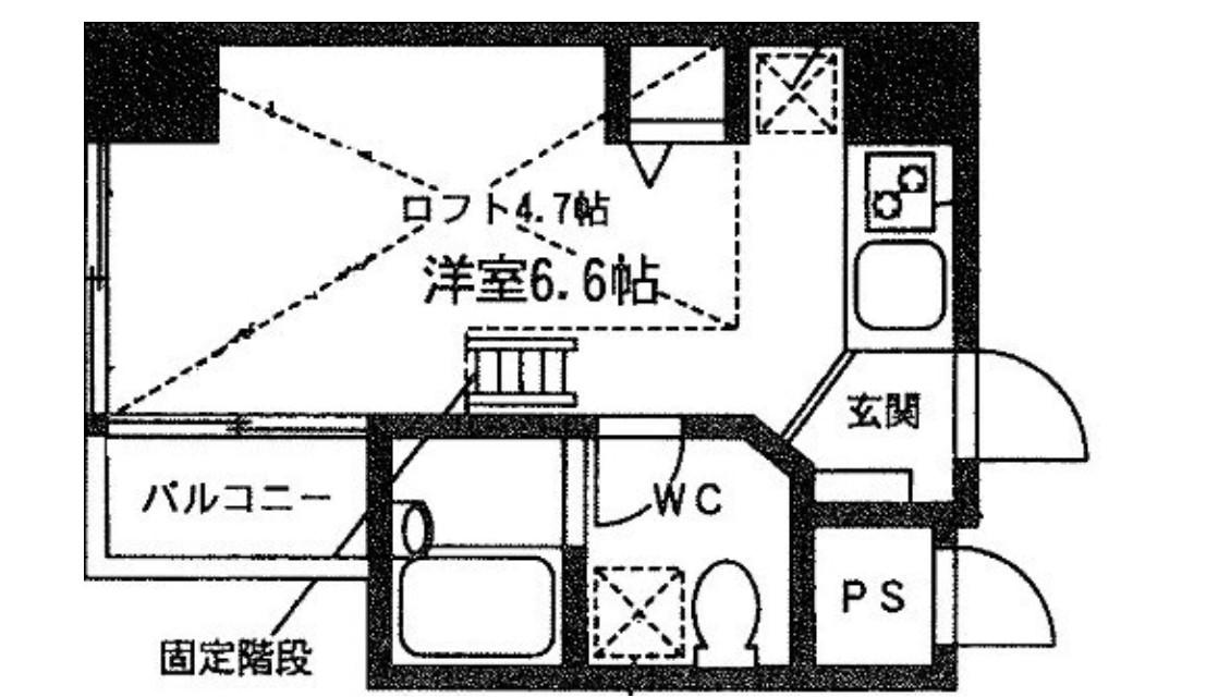 アベゼ住吉(ワンルーム/4階)の間取り写真
