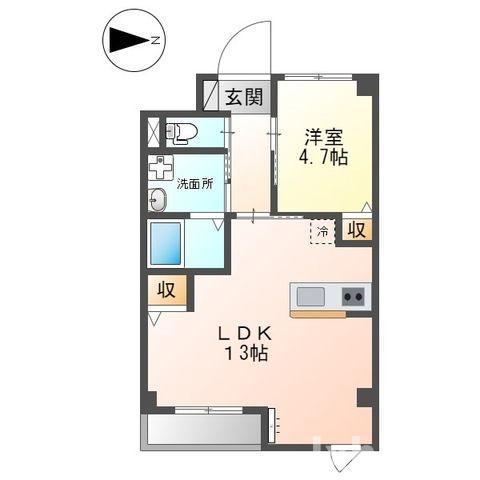 アヴァンス南安威(1LDK/3階)の間取り写真