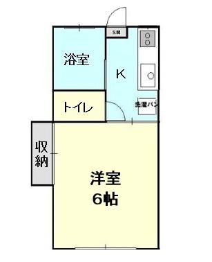 第三鈴勝コーポ(1K/2階)の間取り写真