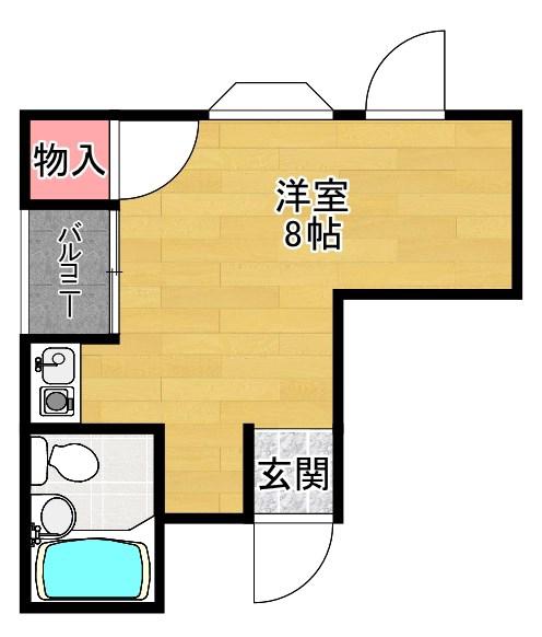 マンショングリーン(ワンルーム/3階)の間取り写真