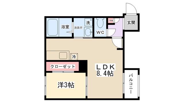 CIEL TERRACE(1LDK/2階)の間取り写真