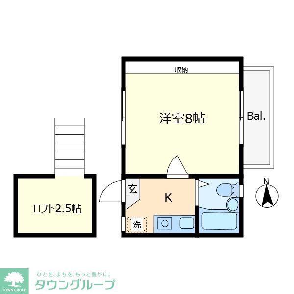 美野和コーポ(1K/2階)の間取り写真