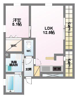 ブリックヒルズ(1LDK/2階)の間取り写真