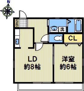 藤本ハイツ(1LDK/2階)の間取り写真