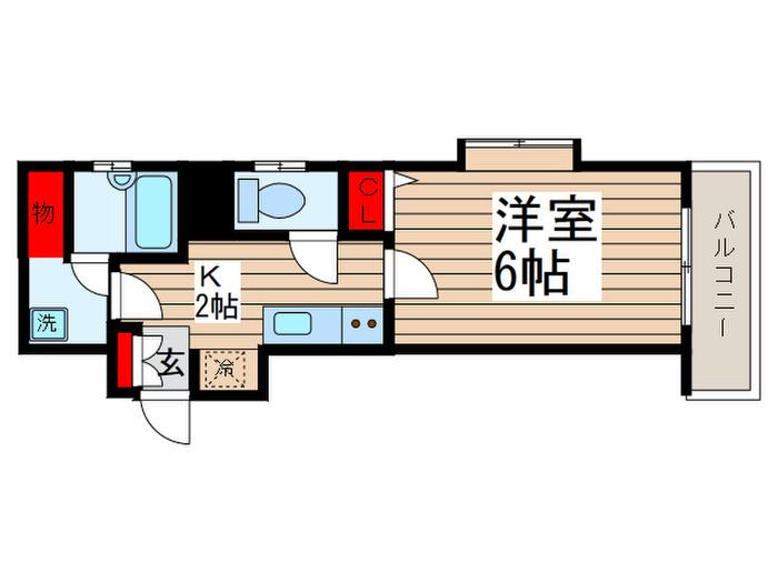 S.I.N.第1ビル(1K/5階)の間取り写真