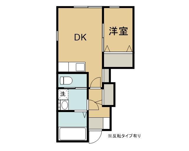 カーサKSY(1DK/1階)の間取り写真
