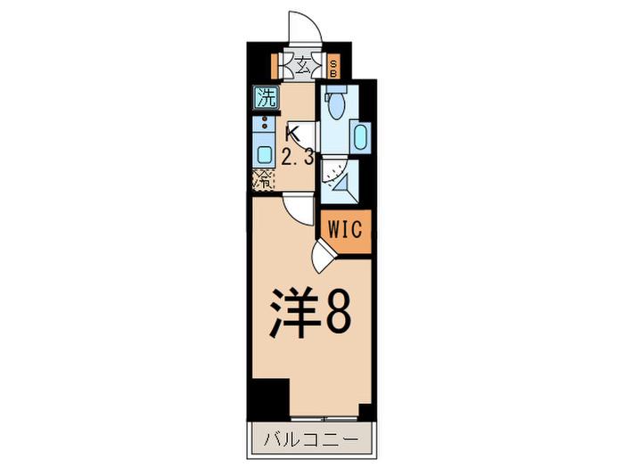 コンフォリア馬込(1K/8階)の間取り写真