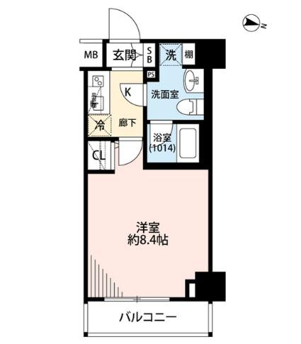 プレール・ドゥーク潮見(1K/5階)の間取り写真