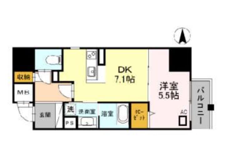 INOYA BLDG RESIDENCCE(1LDK/6階)の間取り写真