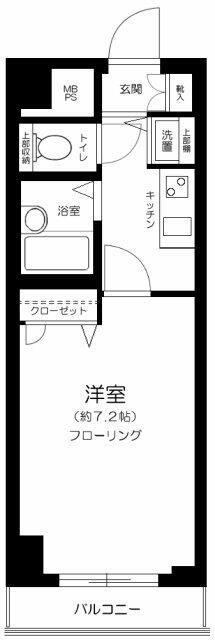 ヴェルト新宿(1K/5階)の間取り写真