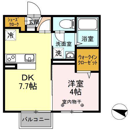セジュールウィット大池II(2LDK/2階)の間取り写真