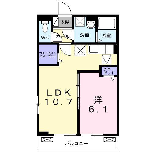 フィールド レジーナ3(1LDK/1階)の間取り写真