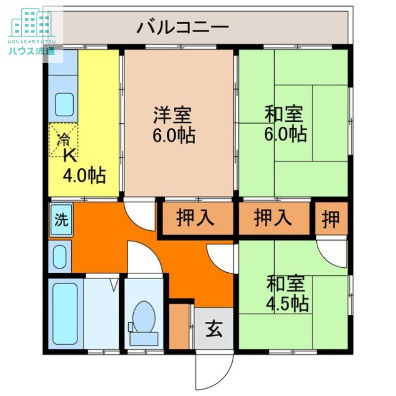 辻田アパート(3K/2階)の間取り写真