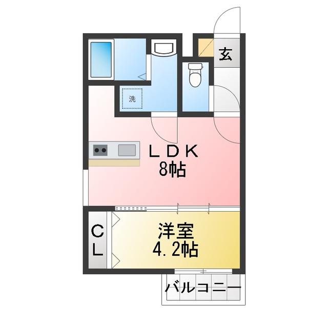 LE CALME(1LDK/3階)の間取り写真