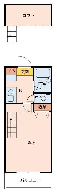 スタンドリバー美野島5(1K/1階)の間取り写真