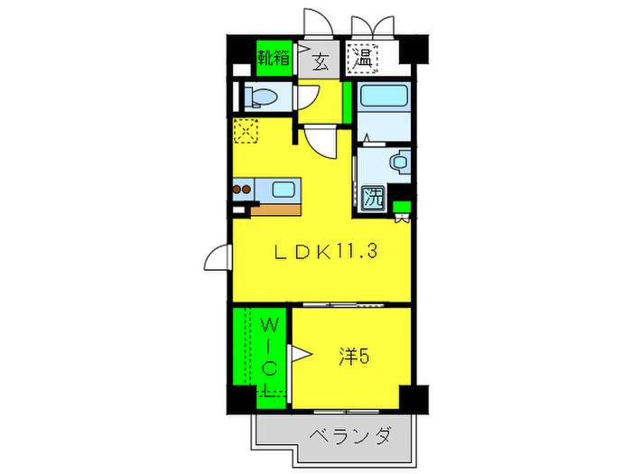 メゾンドール天下茶屋I(1LDK/4階)の間取り写真