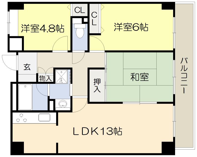 グランエスペランサ千里(3LDK/2階)の間取り写真