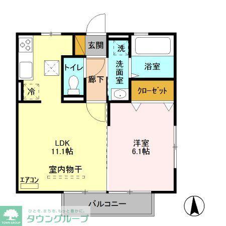オペラハウス青柳(1LDK/1階)の間取り写真