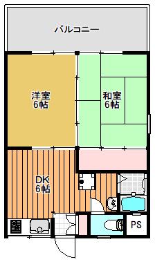小齊平ハイツC棟(2DK/1階)の間取り写真