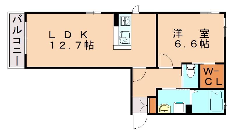 リーブル(1LDK/1階)の間取り写真