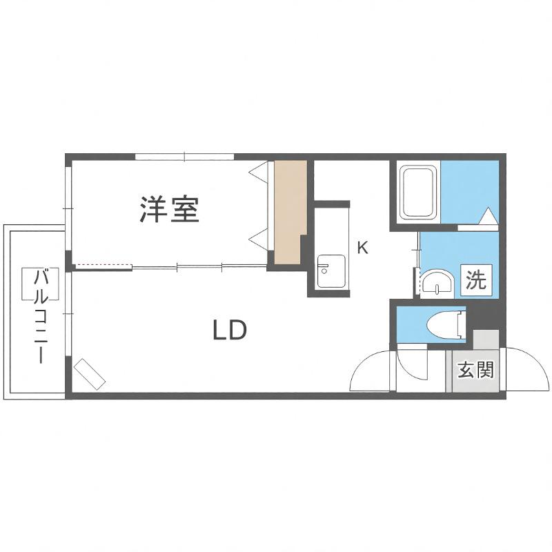 ヴィラーチェ旭町(1LDK/3階)の間取り写真