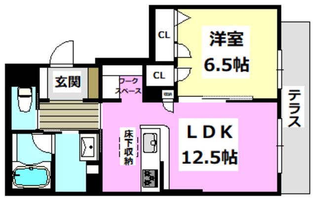 SHAMAISON TELA BIANCA(1LDK/1階)の間取り写真
