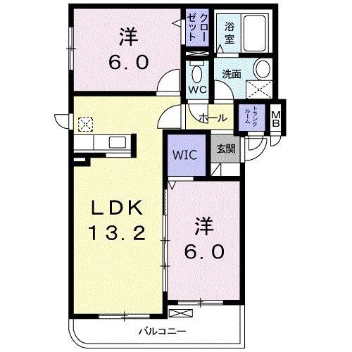 LA・FORCE(2LDK/4階)の間取り写真