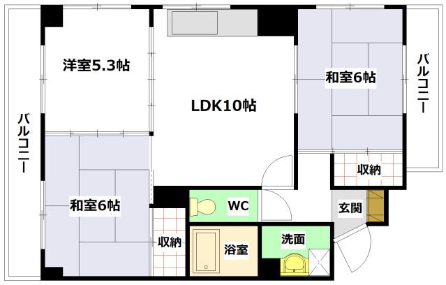 第2伊藤ビル(3LDK/3階)の間取り写真