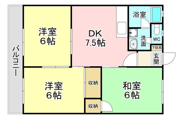 プチメゾン森林(3DK/3階)の間取り写真