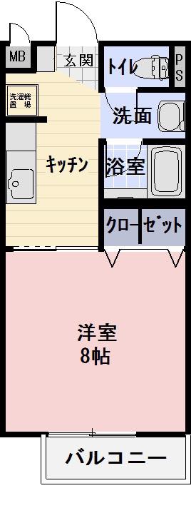 コーポサンライズ(1K/2階)の間取り写真